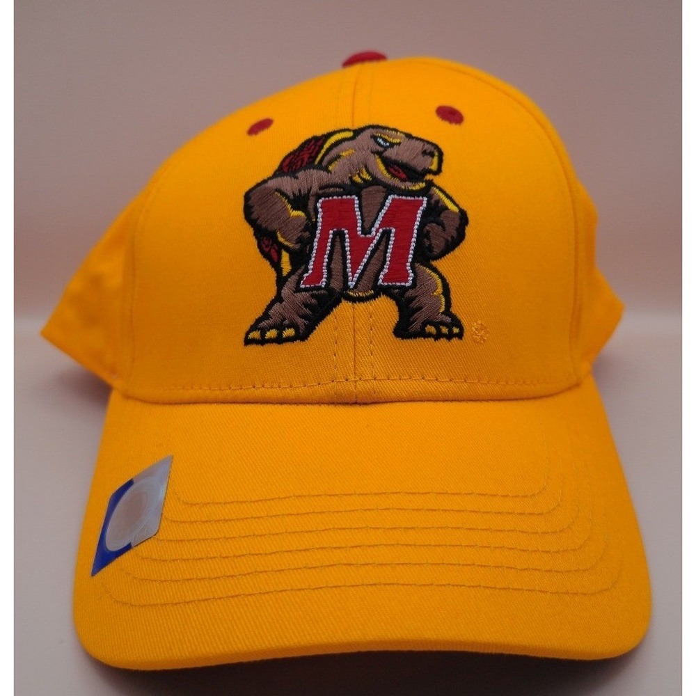 University of Maryland Terrapins Cap Yellow Testudo Mascot Hat NCAA Adjustable